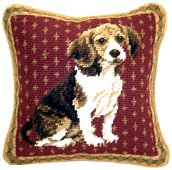 Small Needlepoint Beagle Pillow