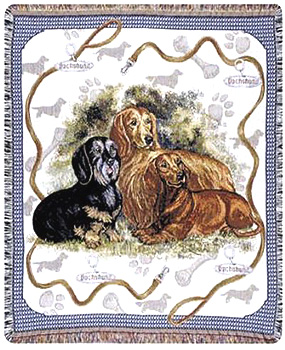 A Beautiful Dachshund Tapestry Throw or afghan Makes the Perfect Dog Lover Gift!
