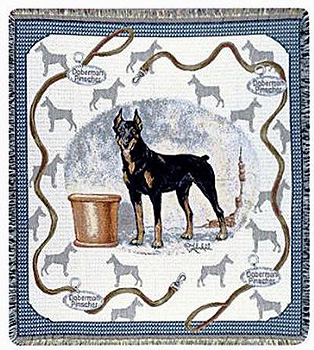 A Beautiful Doberman Pinscher Tapestry Throw or afghan Makes the Perfect Dog Lover Gift!